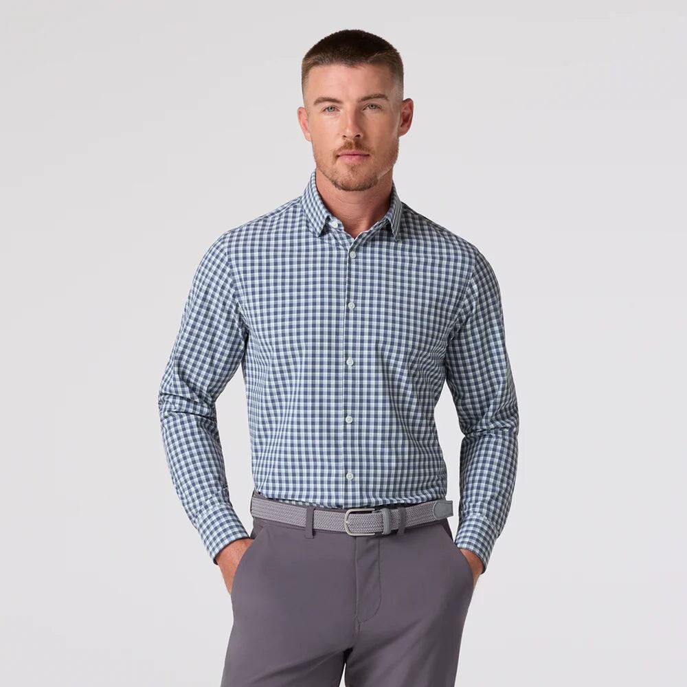 Leeward Long Sleeve Dress Shirt Trim Fit - Dark Slate Todos Plaid